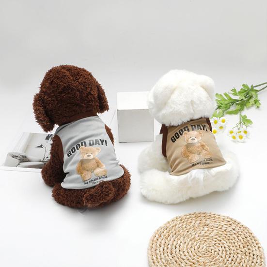 Yousheng Pet Vest Cartoon Pattern Round Collar Sleeveless Pet Dogs Cats T-shirt Clothes for Summer