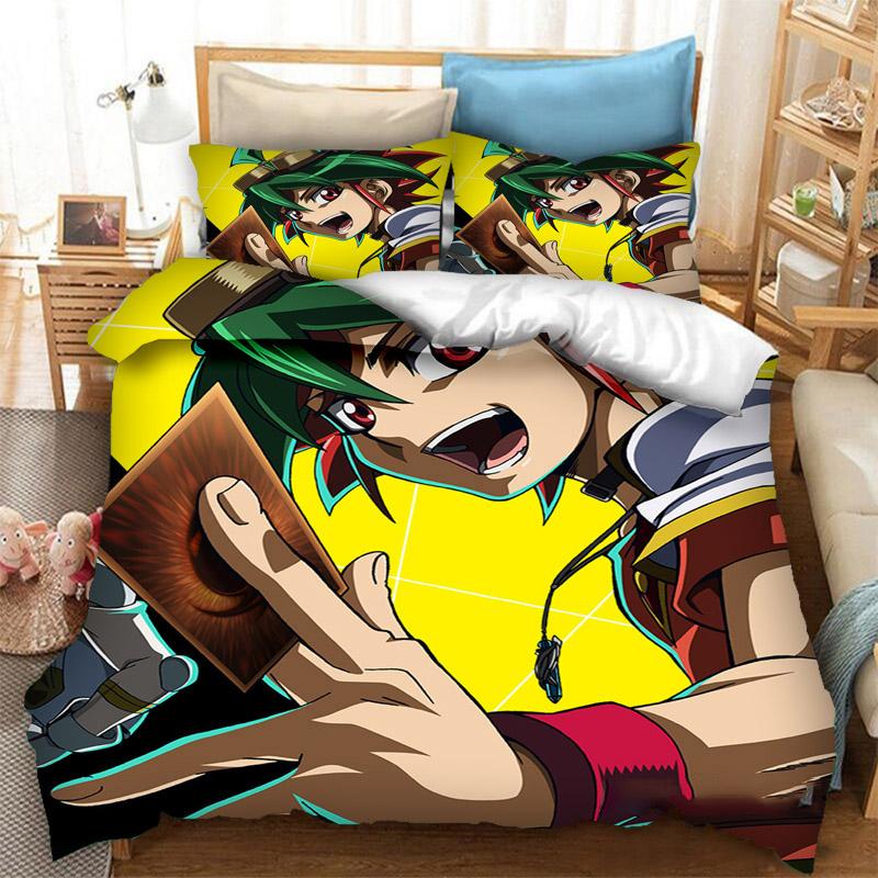 Anime Yu Gi Oh Duel Yugi Bedding Set Boys Girls Twin Queen Size Duvet Cover Pillowcase Bed Kids Adult Fashion Home Textileextile