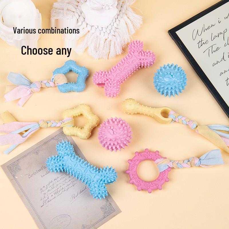 Durable TPR Dog Teething Toys with Cotton Rope