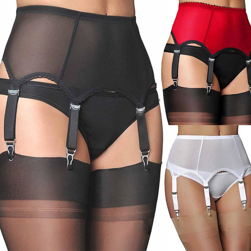 Women Sexy Garters High Waist Mesh Suspender Sexy Garter Belt  Lady Elastic Femme Night Club Garter Halloween Lingerie