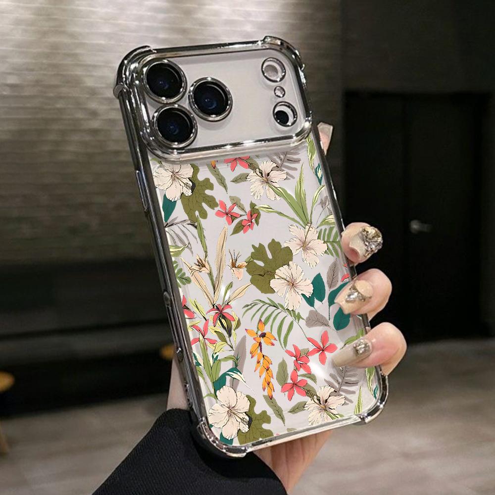 Fashion Flower Pattern Phone Case for Samsung Galaxy A57 A56 A55 A54 A53 A52 A37 A36 A16 A06 4G 5G Anti-drop Transparent Cover