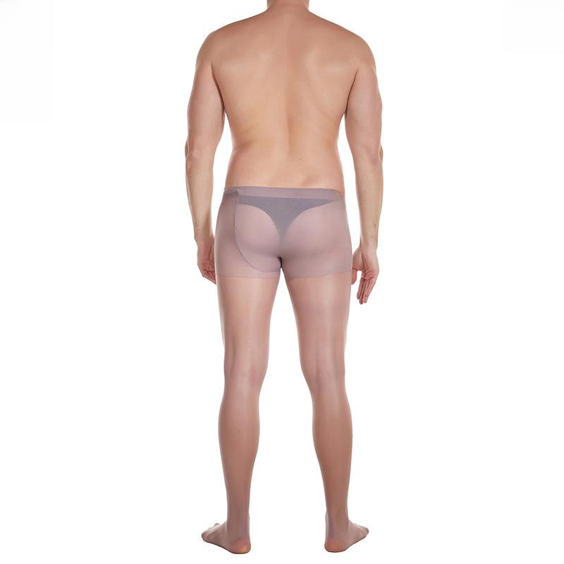 Qinghe Men's Ultra-Thin Silk Pantyhose with Sexy Invisible 200-Lb Support