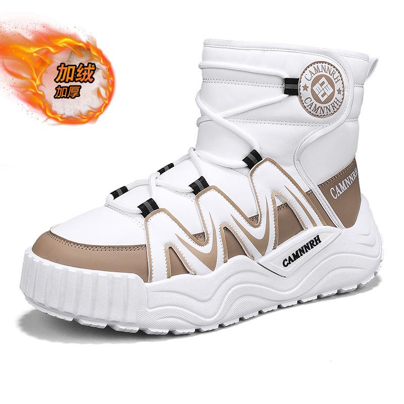 

Мужские зимние нескользящие ботинки на толстой подошве, новые уличные утепленные хлопковые ботинки с высоким голенищем, теплые и морозостойкие, мужская обувь 39