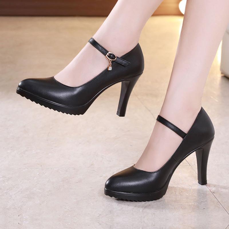 Classic Simple Point Toe Thin Heeled Pumps Black Office Work Shoes Elegant Ladies Party Shoes Women's High Heels 32-43