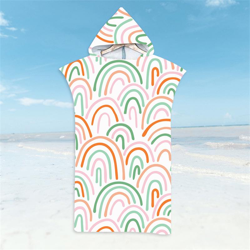 Microfiber Quick-Dry Hooded Beach Poncho Bathrobe for Adults