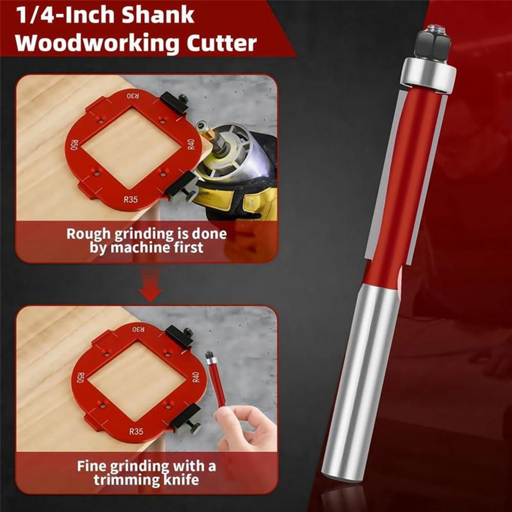 Radius Jig Router Templates 2X Router Corner Templates Routing Guide Set Aluminum Alloy Arc Cutting Auxiliary Tool For Carpenter