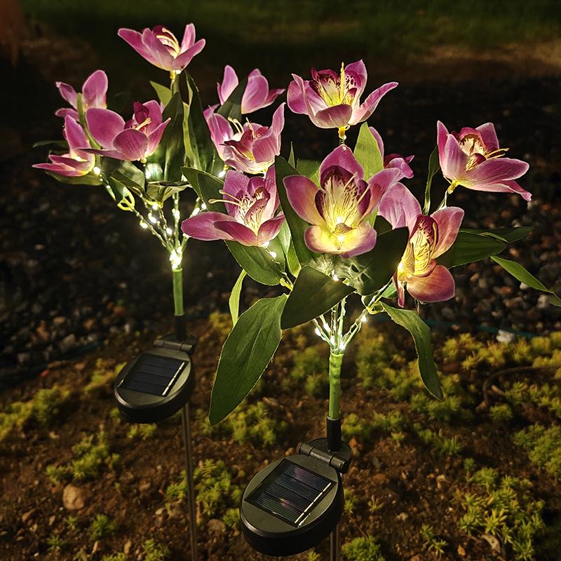 Popular Solar Orchid Lawn Light: LED Decorative Festival Garden Lamp for Patio, Courtyard, Park