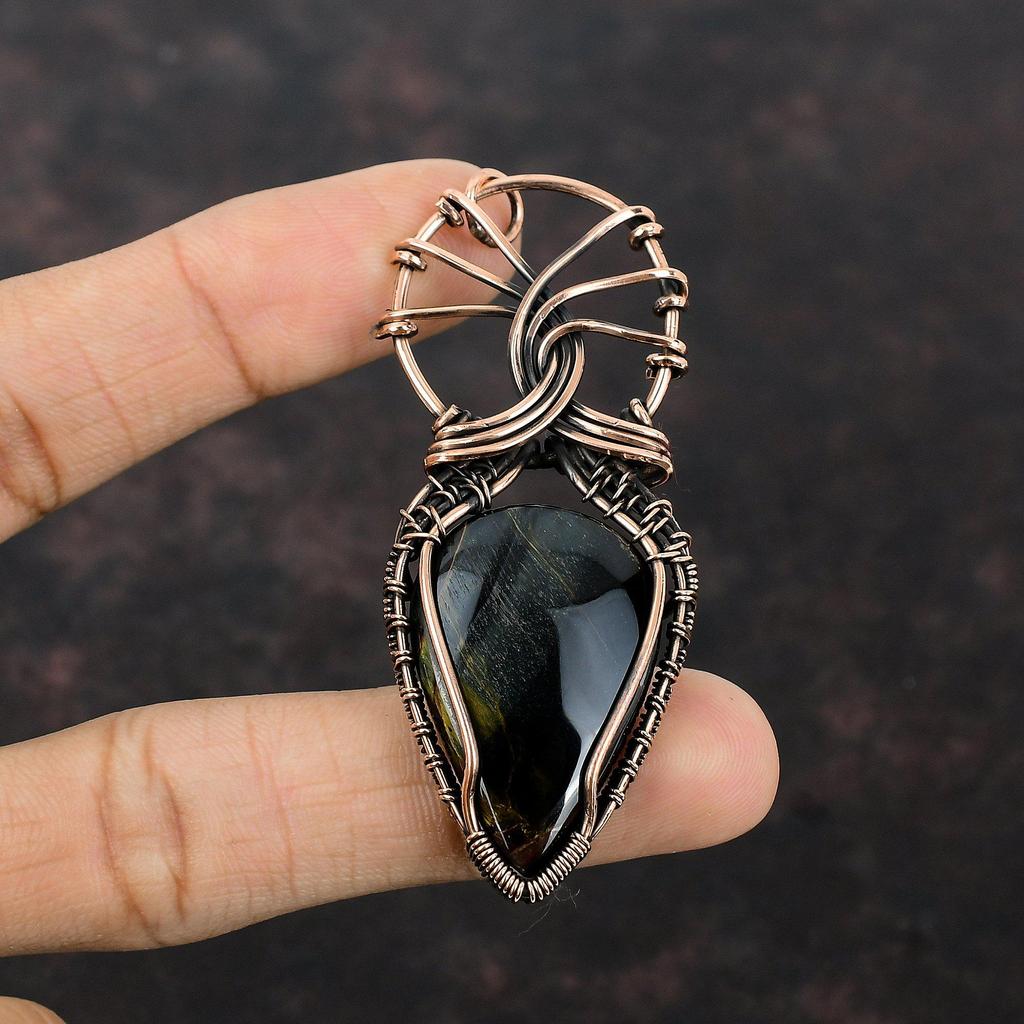 Nellite Pendant Copper Wire Wrapped Pendant Genuine Gemstone Pendant Handmade Pendant Nellite Jewelry Gift For Her Copper Wire Wrap Jewelry