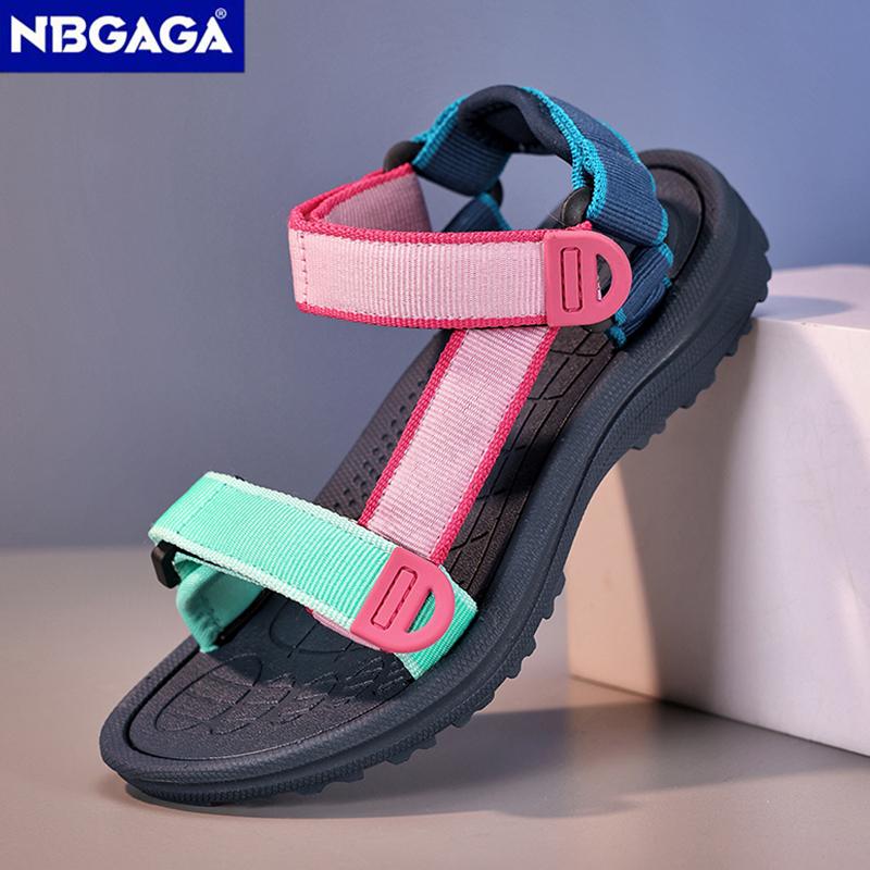 Summer Children Girls' Breathable Sandals Fashion Casual Beach Shoes Comfortable Student Kids Soft Sole Walking Sandals