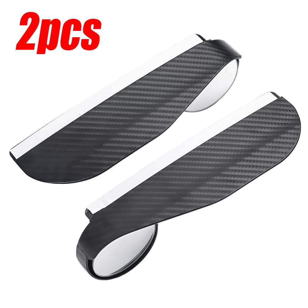 2in1 Car Rearview Mirror Rain Eyebrow Reversing Small Round Mirror Rainproof Sunshade Sticker Car Rain Shield Blind Spot Mirrors