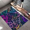 Colorful Butterflies In Elegant Flight Carpet Yoga Living Room Room Decor Children's Crawling Mat Doormat Area Rug