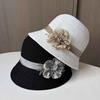 New Pearl Flower Pot Hat Women's Elegant Small Edge Knitted Top Hat Summer Travel Versatile Sun Protection Visor Hat