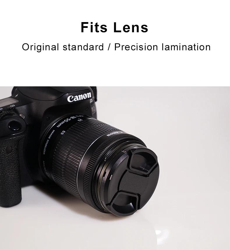 Universal Camera Lens Cap 39mm to 82mm Sizes Front Protector for Fuji Sony Cameras Compatible with Various Lenses 1pcs