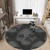 1pc Skull Pattern Carpet, Round Non Slip Durable Large Size Office Carpet, Suitable for Office