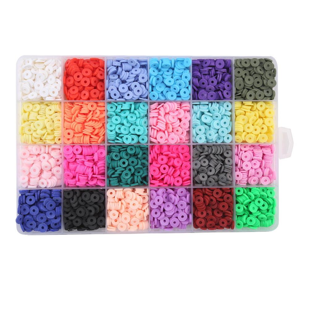 Direct Supply Of 24 Grid Soft Pottery Sheet Set, Soft Pottery Beaded Pcv Mixture, Clay Beads Diy Made Bracelet Necklace