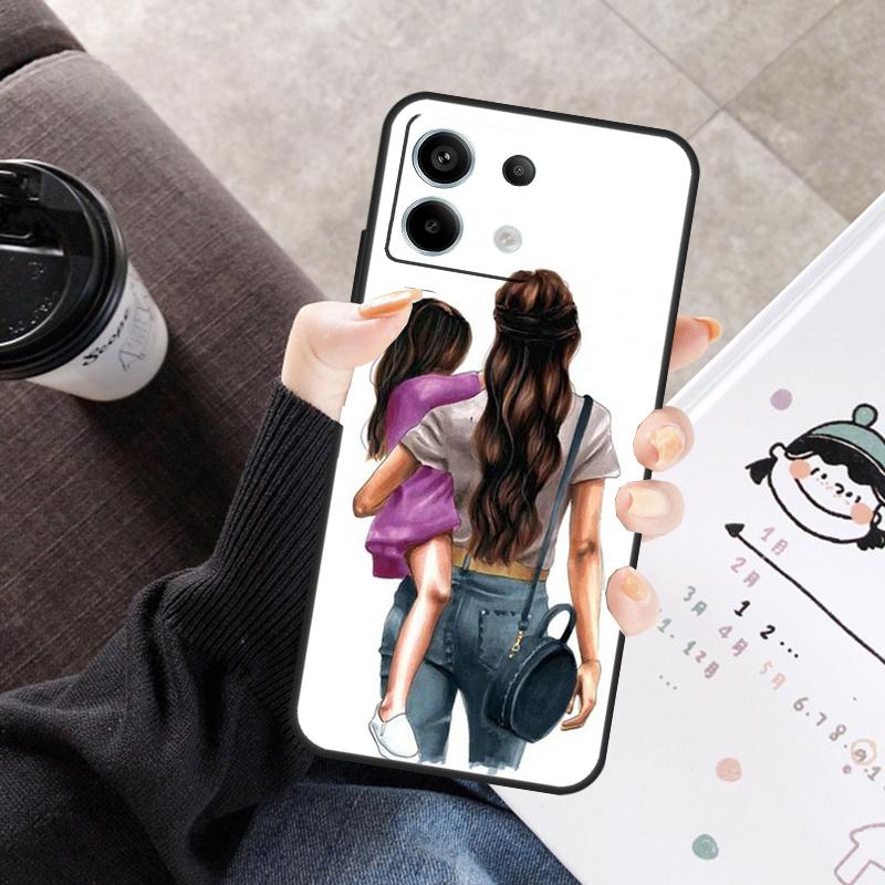 Mom and Daughter Cover For Xiaomi Redmi Note 14 13 10 11 12 15 Pro Plus Case For Redmi 15C 13C 12C 10C 14C 15
