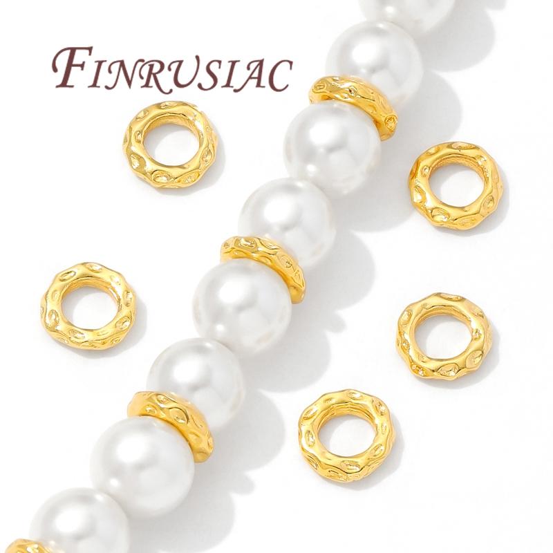 Separators For Bracelets 18K Gold Plated 5.7mm 7.7mm Spacer Bead Jewelry Accessories,Beads Separators,Metal Beads,DIY Findings