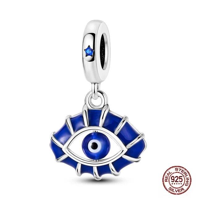 Charms FitFashion 925 Silver Original Bracelet Luminous Firefly Butterfly Turtle Feather Blue Eyes Beads DIY Daily Jewelry Gift