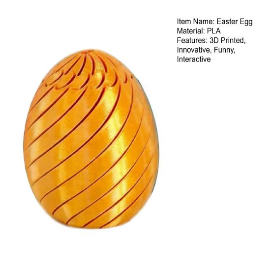 3D Printed Spiral Egg Fidget Toy Unique Sensory Fidget Twist Easter Egg Toy Stress Relief Egg Spinner for Kids Adults Anxiety Relief