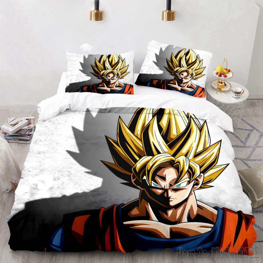 Comforter Cover Dragon Ball Anime Goku Bedding Set Baby Duvet Cover Sets Bedclothes Twin Single King Kids Adult Gift