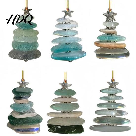 Regalo Conto alla Rovescia per le Feste per Bambini 2026 Calendario dell'Avvento Stile Vetro Marino Scatola Cieca 24 Pezzi Ornamenti a Tema Costiero Ornamenti Acrilici da Appendere all'Albero,
