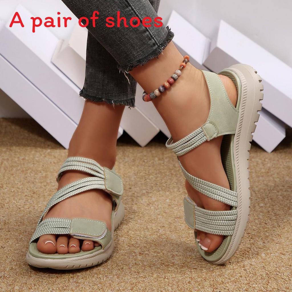 Adult Summer Beach Sandals With Magic Tape Closure And Padded Rubber Sole For Comfortable Walking