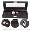 Elegant Carbon Fiber Watch Box 6 Slots Red Line Watch Storage Luxury Transparent Window Watch Case Collection Use