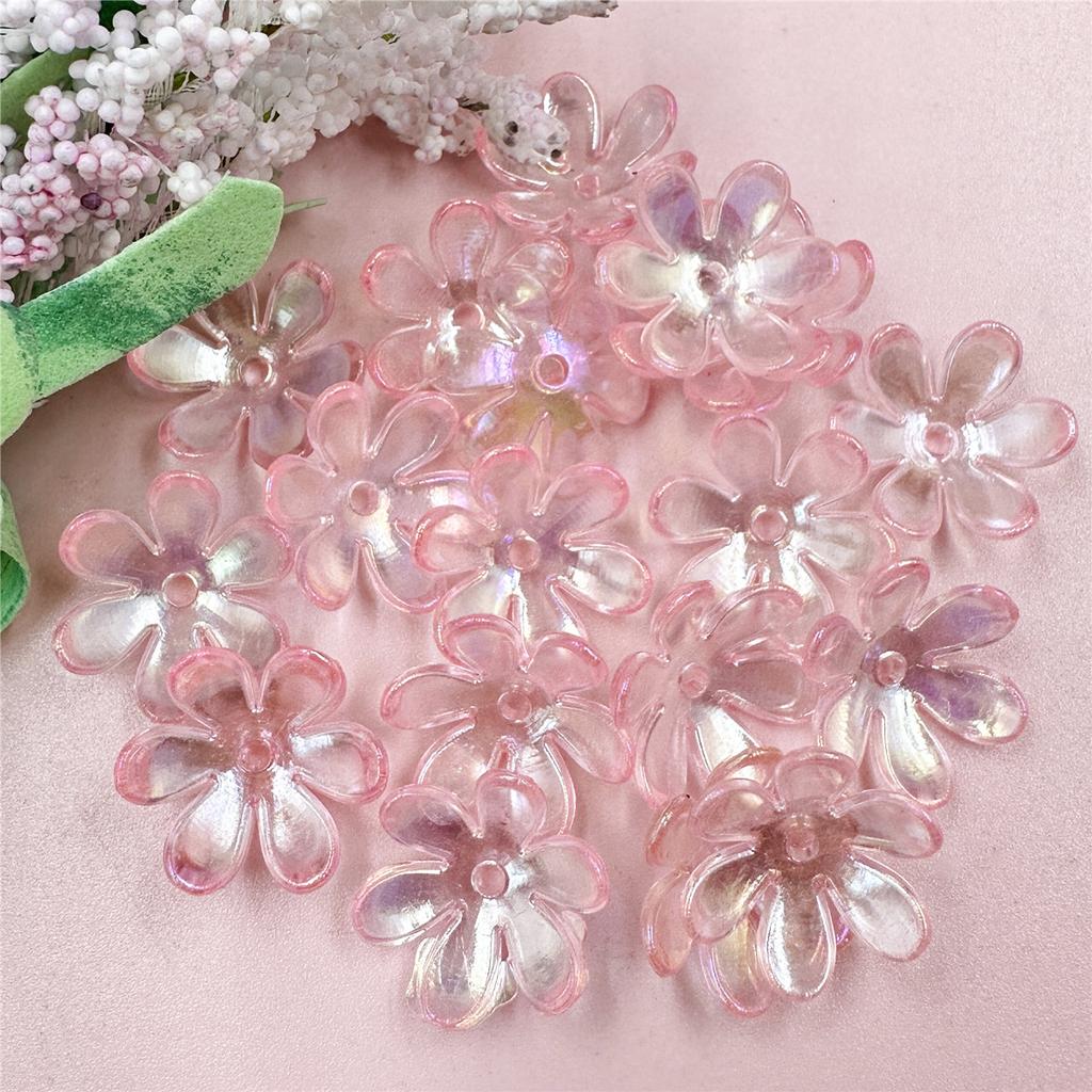 20pcs DIY Accessories Hair Jewelry Making 6 Petals Flower Loose Beads Handmade Materials Fashion Receptacle