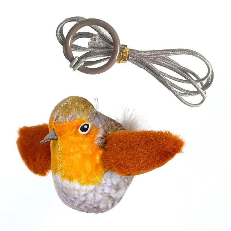 Interactive Toys for Hanging Cats, Squeezing Appearance Simulation, Plush Cats, Teasing Toys with Feathers, Catnip, Kitten, Bird Toy