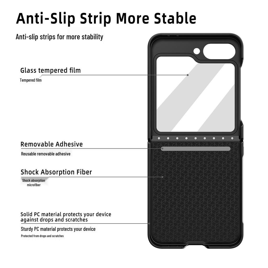 Samsung Flip6 Magnetic Case with Integrated Screen Protector and Invisible Stand