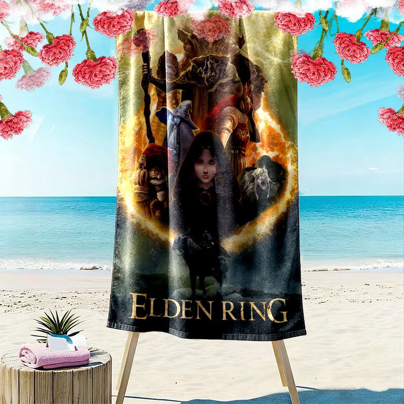 Elden Ring Woe Print Beach Towel, Large Soft Quick Dry Towel for Beach Camping Swimming