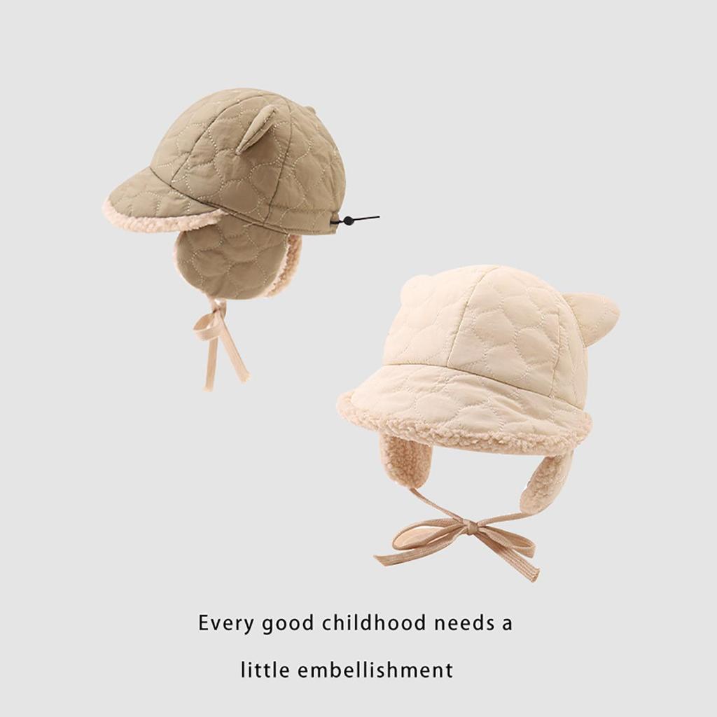 Winter Kids Ear Protection Lenin Hat Thicken Plush Windproof Baby Winter Cap Warm Adjustable Toddler Hat