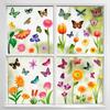 Window Cling Decal Butterfly Flower Pattern Friendly PVC No Residues Easy Application