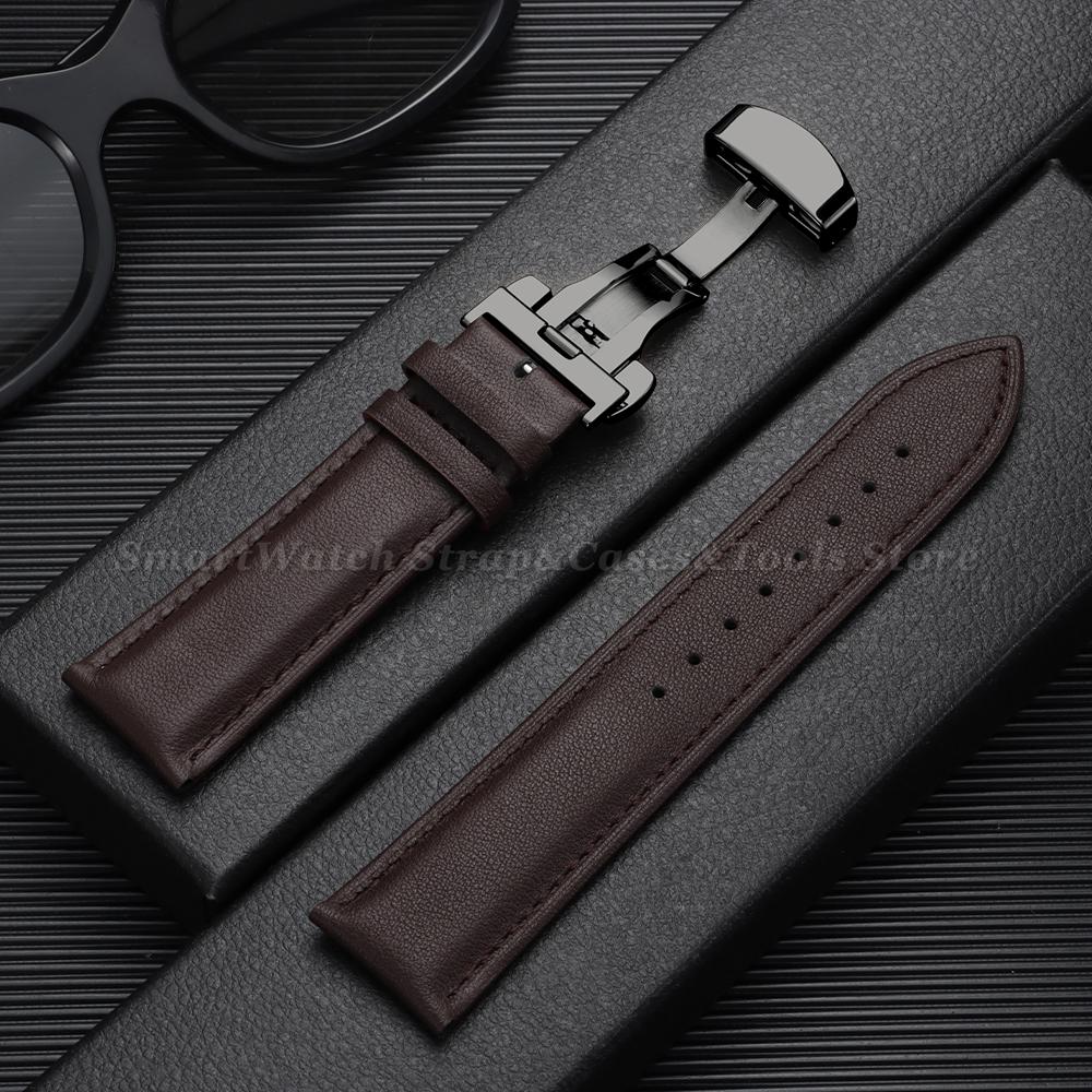 12/13/14/15/16/1718/19/20/21/22/23/24mm Universal Replacement Wristwatch Band Black Brown Ultra-thin Watch Strap for Men Women