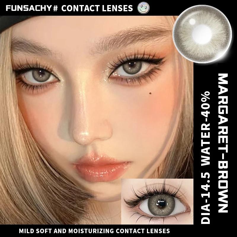 FUNSACHY 1 Pair Green Contact Lenses for Eyes Natural Colored Contact Blue Eyes Lenses Korean Contacts Lenses Yearly Gray Pupil