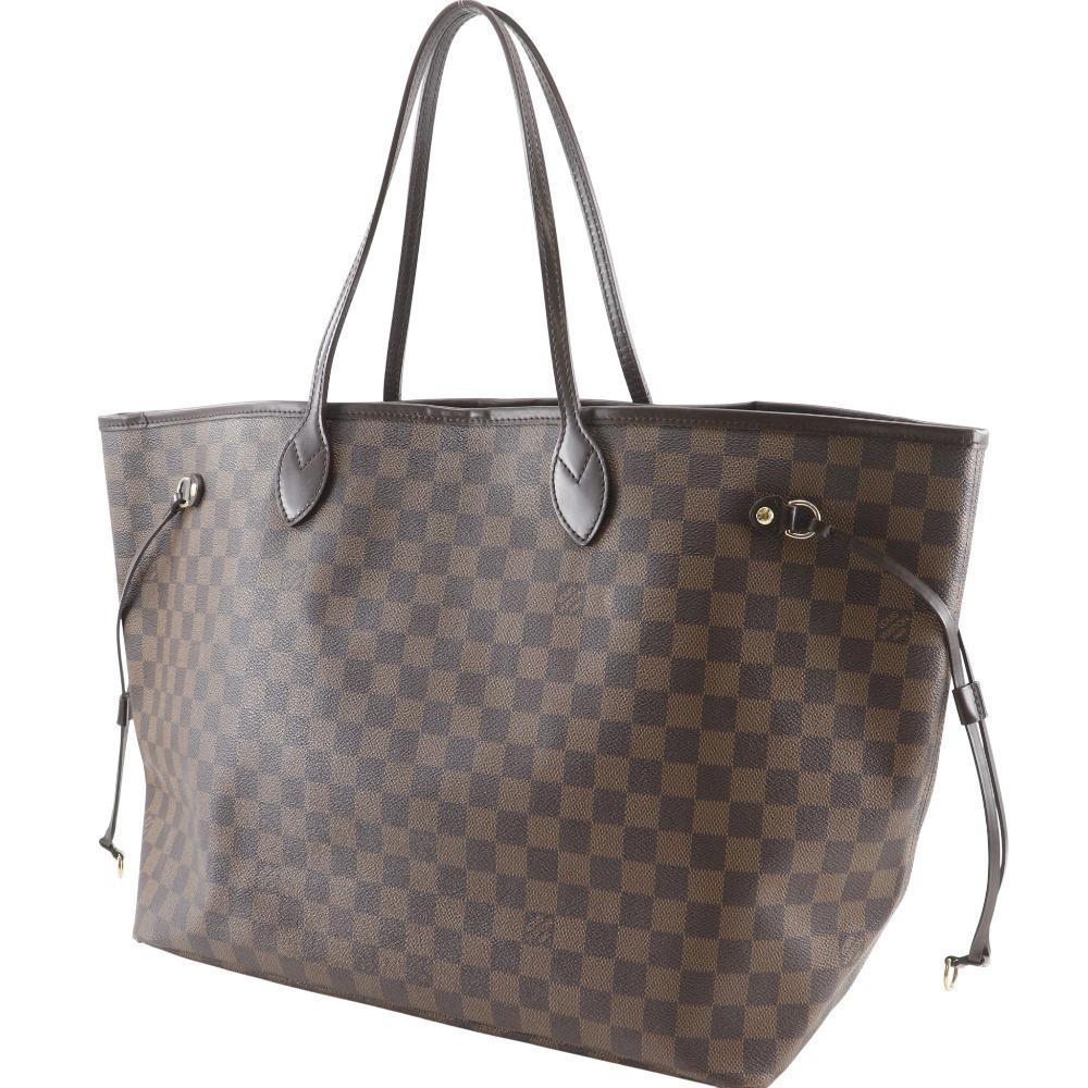 LOUIS VUITTON Neverfull GM Tote Bag N51106 Brown Damier canvas unisex Used