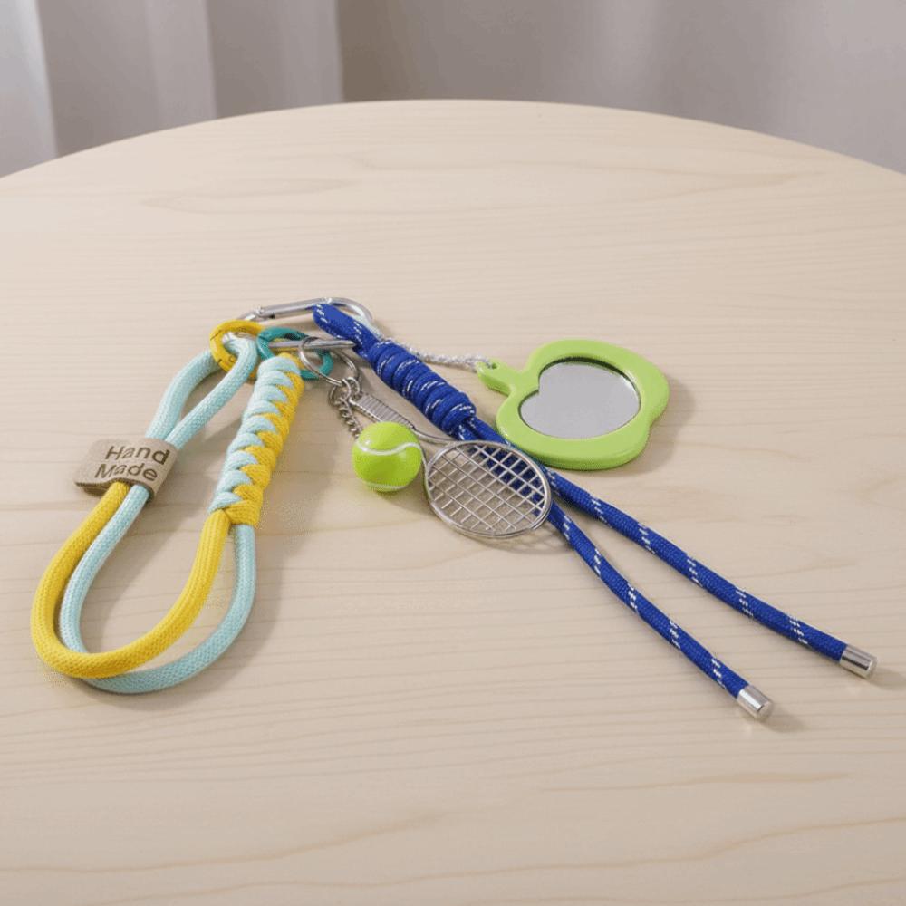 Med Spegel Tennisracket Nyckelring Nyckelring Sportig Stil Väskberlocker Födelsedagspresent