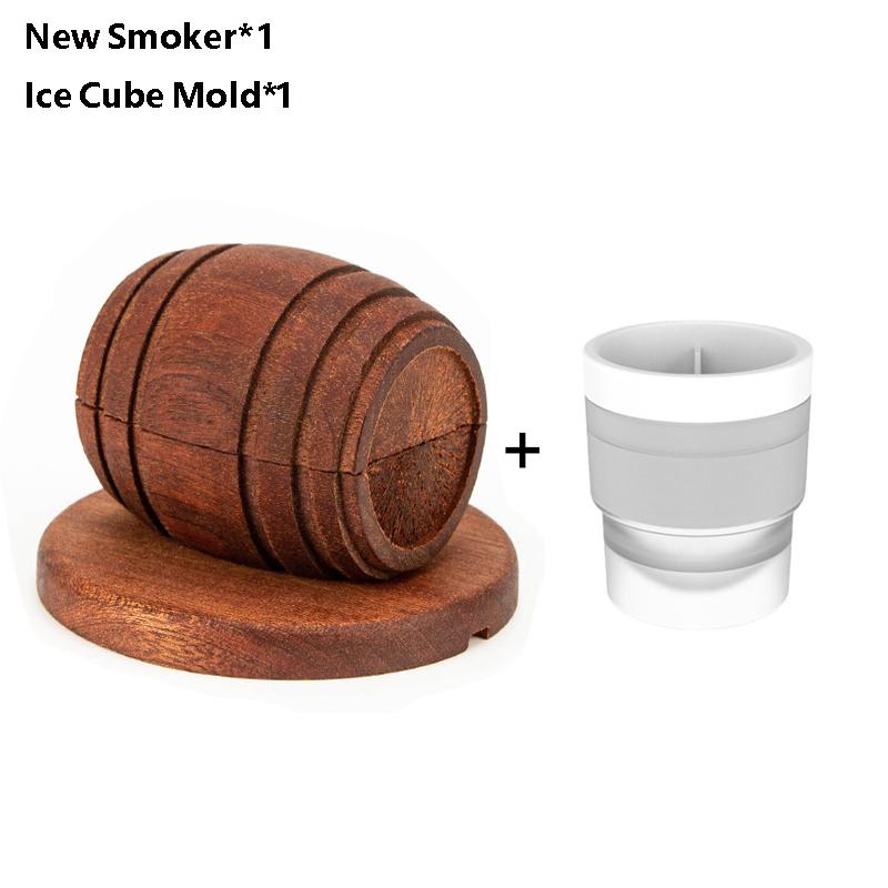 Neues Modell Fass Cocktail Räucherset mit Holzchips - 4 Geschmacksrichtungen Old Fashioned Getränkeräucher Infuser für Bargetränke Küche