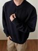Grauer Henley-Kragen Pullover für Herren: Hochwertige Strickwaren für Frühling/Herbst, Lässiger Schnitt, Saubere Oberbekleidung.