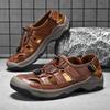 Fashion New Beach Flats Handmade Retro Men Sandals Men's Tide Summer Walking Shoes Leather Outdoor Loafers Leisure Sports Hollow Sandals