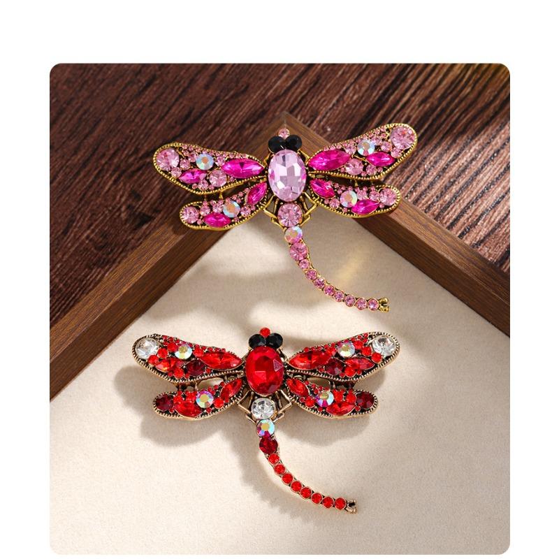 European and American Fashion, Large Dragonfly Brooch, Insect, Retro High-end Feel, Light Luxury, Women's Clothing Accessories, High-end Chest Flower