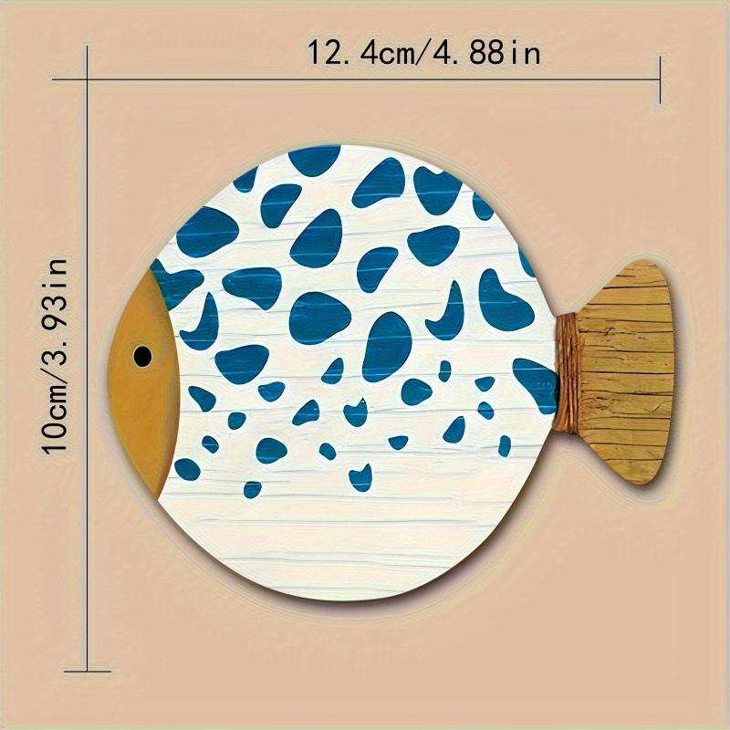 4Pcs/Set Whimsical Fish-Shaped Wooden Coasters Heat-Resistant For Coffee & Tea Lovers