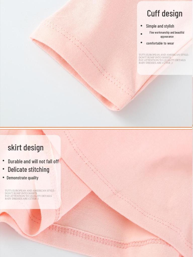 European Autumn Unicorn Embroidery Long Sleeve Princess Dress for Girls