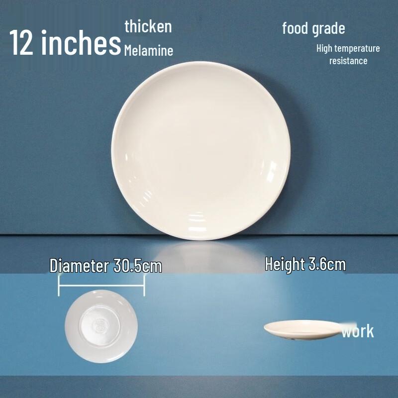 DISHJOY Melamine Round Dinner Plates