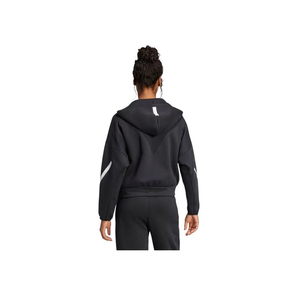 adidas Z.N.E. Full-Zip Hoodie Black/White Women Streetwear JC5392