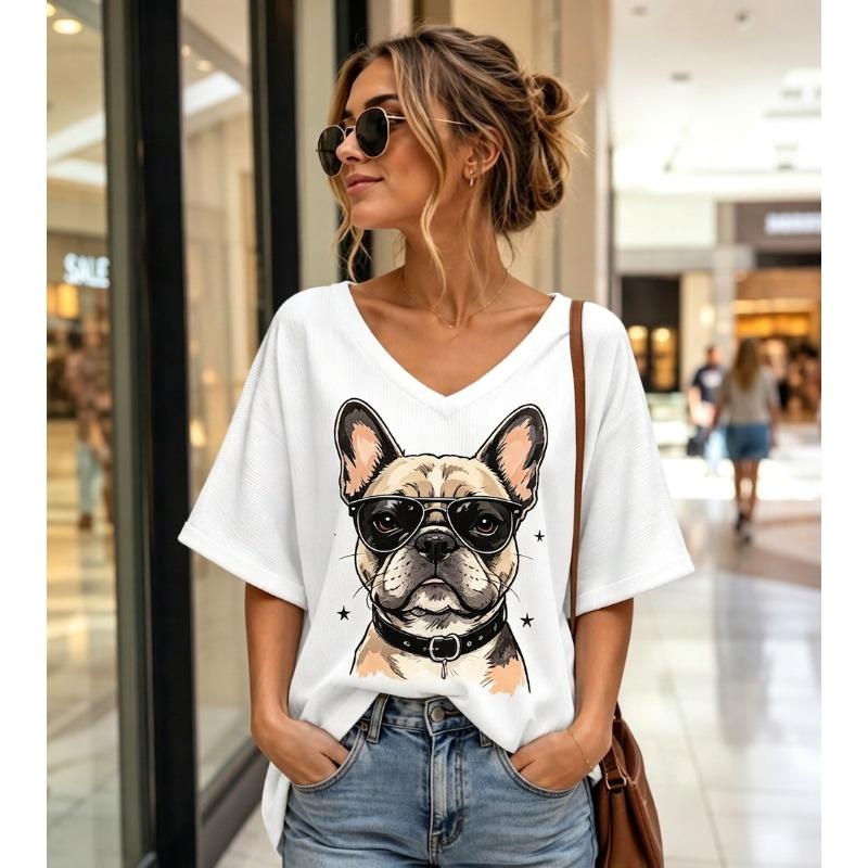 Summer Polka Dot T-Shirts 3D Print Fashion Women's V-Neck Short Sleeve T Shirt Y2K Casual Tees Harajuku Tops Female Clothing