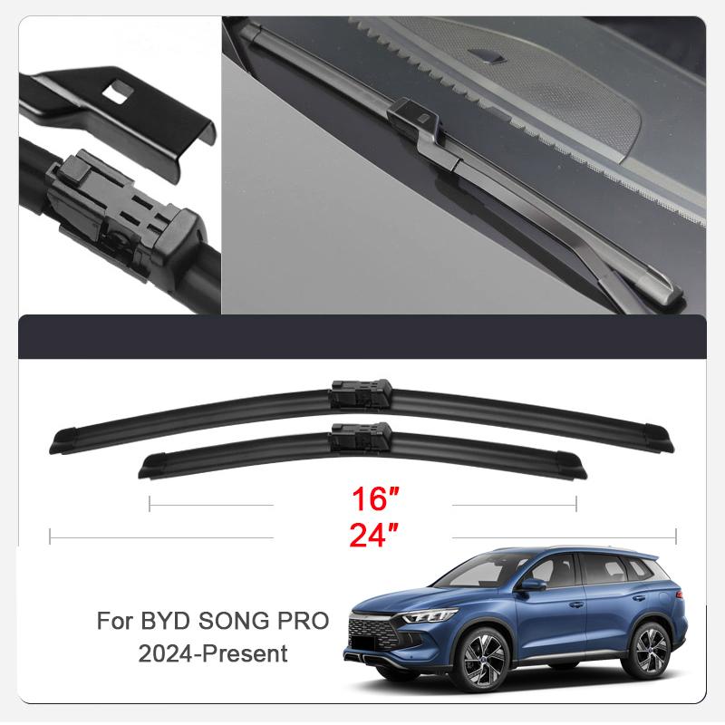 2PCS Car Blade Windshield Wiper Windshield For BYD ATTO YUAN PLUS CHAZOR KING DOLPHIN HAN SEAGULL MINI SEAL SEALION 7 SHARK SONG
