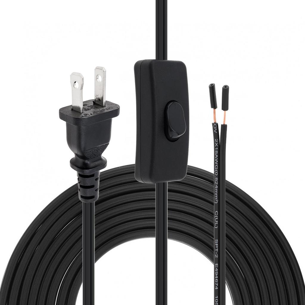 5.1M 16FT Transparent SPT-2 18AWG Cablu de lampă de schimb Cablu de alimentare certificat Comutator cu buton Mufă SUA Cablu prelungitor, Diverse tipuri de cabluri