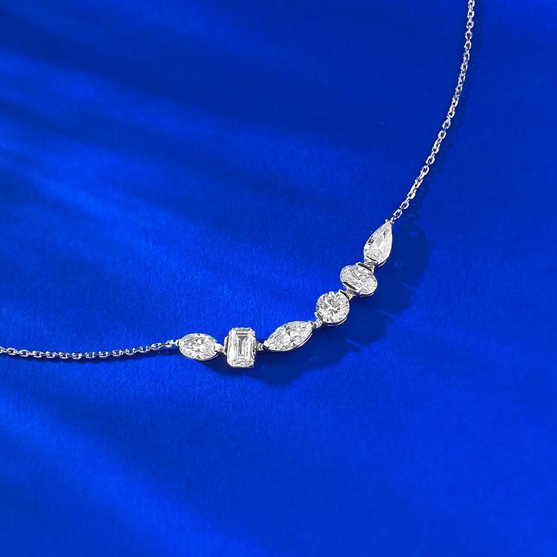 Jewelry Shaped Stone Inlaid Smile Pendant Commuter Retractable Necklace