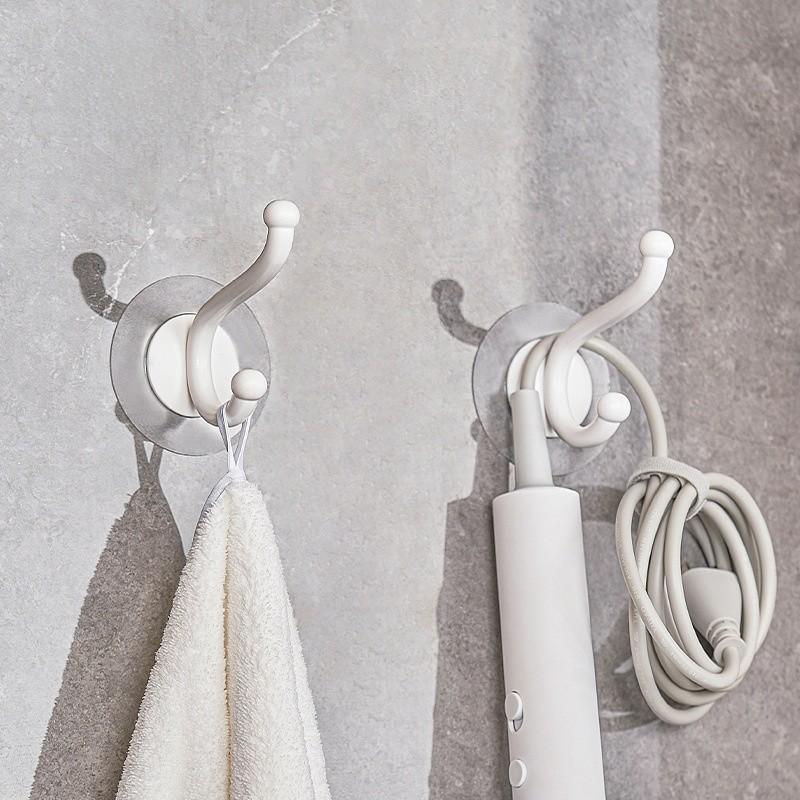 Adhesive Hooks Wall No Drill Installation Abs Hook Bathroom Kitchen Decor Home